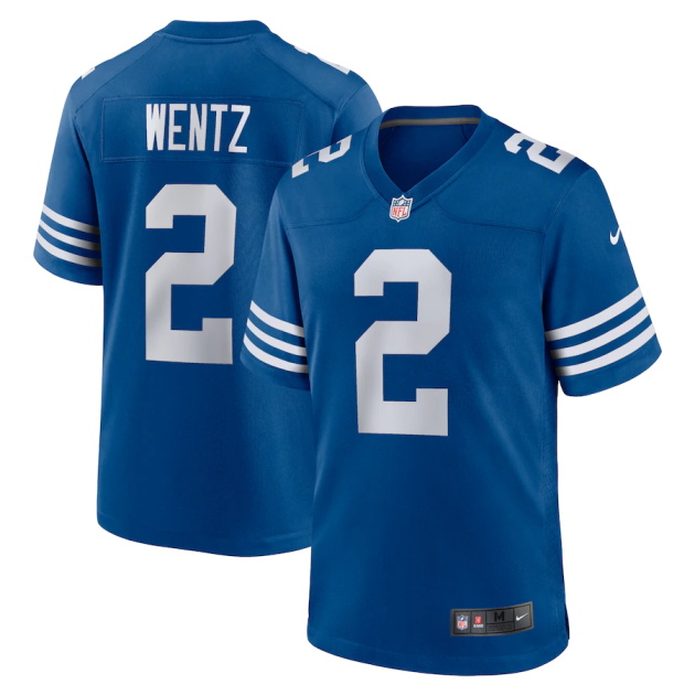 mens nike carson wentz royal indianapolis colts alternate game jersey